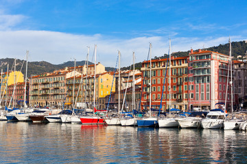 Fototapeta na wymiar View on Port of Nice, French Riviera, France