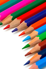 colorful pencils isolated on white background