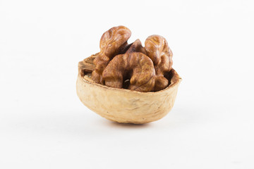 nuts on the white background
