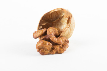 nuts on the white background