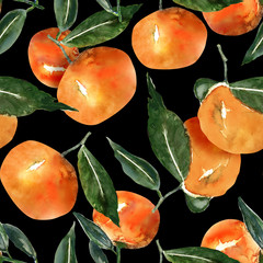 Tangerines seamless pattern - 59542806