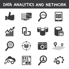 data technology icons, data analytic icons
