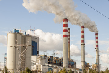Coal power plant in Patnow - Konin, Poland, Europe.