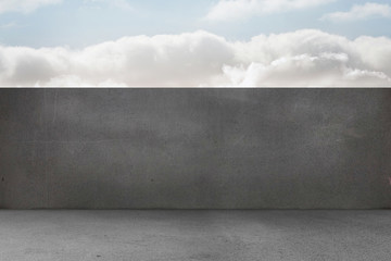 Balcony and bright sky