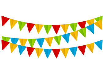 Obraz premium Color paper flags on white