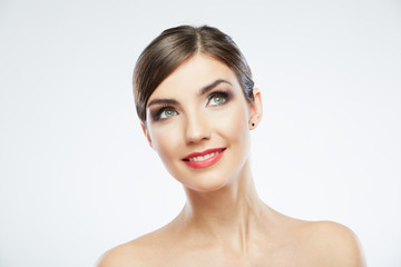 Fototapeta premium Close up beauty portrait, Young attractive woman face