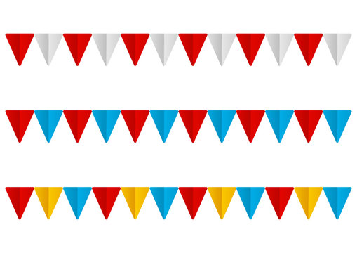 Set of color paper flags