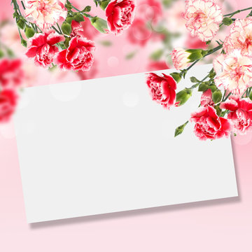 Postcard with elegant  flowers and empty  place for your text