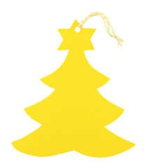 Yellow label isolated on white