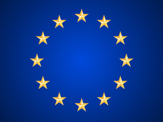 European Union flag with Metal Stars