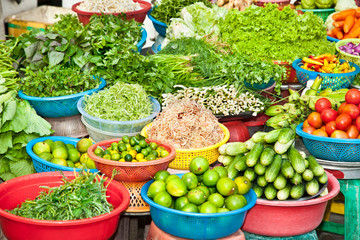 Vegetable on street market in Ho Chi Minh, Vietnam.