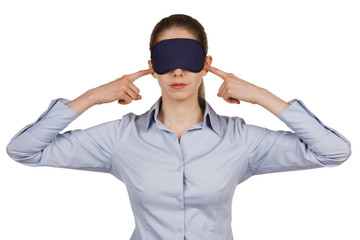 Young woman with a blindfold