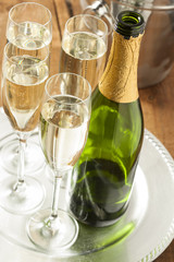 Bubbling Champagne in a Glass