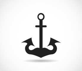 Anchor black icon vector