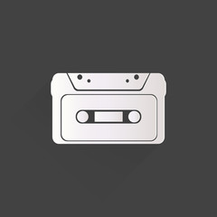 Obraz premium Compact Cassette icon, flat design, hipster style