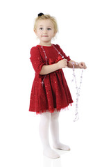 Tiny Girl Playing with Valentine Beads