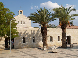 Fototapeta na wymiar Israel. Church of Multiplication of Bread and Fishes in Tabkhe