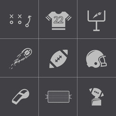Vector black football icons set