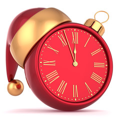 Happy New Year alarm clock bauble Christmas ball ornament