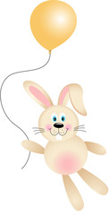 Bunny with Balloon Flying