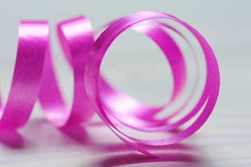 Macrco shot of pink ribbon