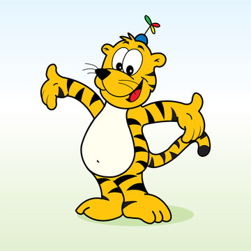 Silly smiling tiger