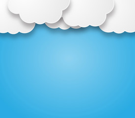 Empty clouds on a blue background