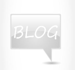 Grey glossy blog dialog cloud VECTOR