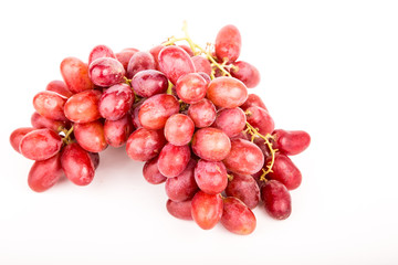 Bunch of Red Grapes on White