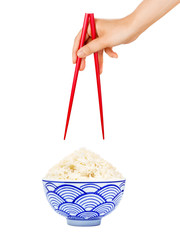 Reisschale und Eßstäbchen