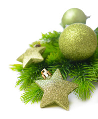 Christmas balls and decorative stars