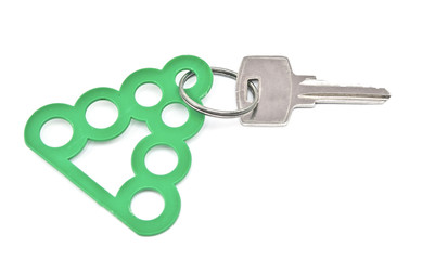 key with blank tag in the form of a Christmas tree