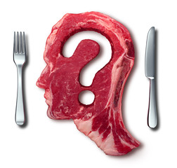 Eating Meat Questions - obrazy, fototapety, plakaty
