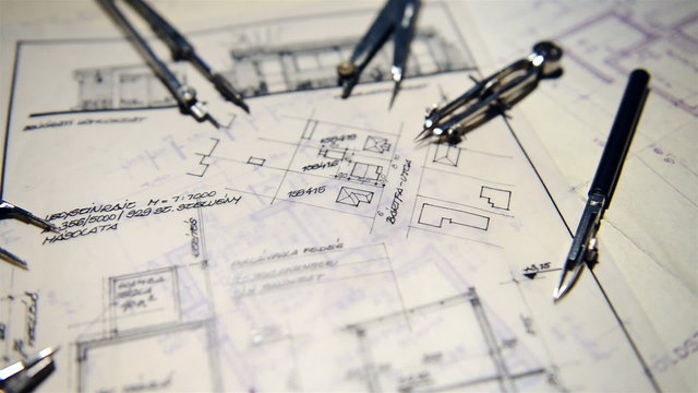 The part of architectural project with bow