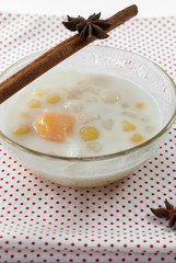 Thai dumplings in coconut cream and egg