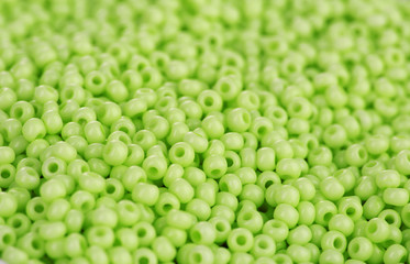 Green beads closeup