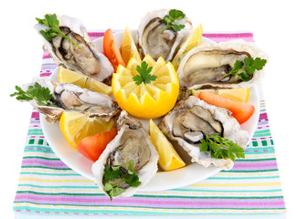 Oysters isolated on white