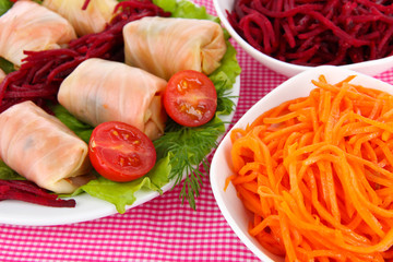 Stuffed cabbage rolls close-up