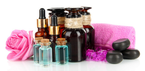 Spa composition with aroma oils isolated on white