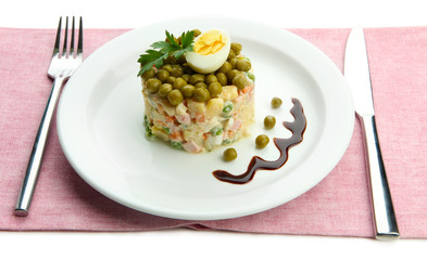Russian traditional salad Olivier