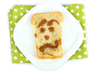 Funny toast, isolated on white