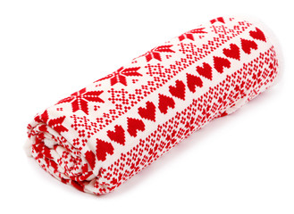 Warm plaid isolated on white