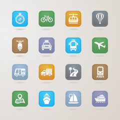 Transportation icons set