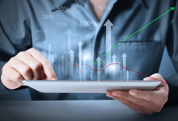 touch screen tablet with  graph