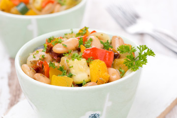 vegetable stew with beans, close-up