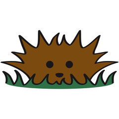 Cute Little Hedgehog In Grass