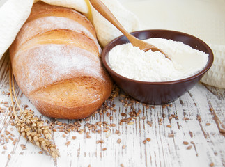 Fototapeta na wymiar bread and wheat