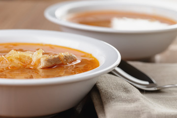 traditional russian cabbage soup shchi