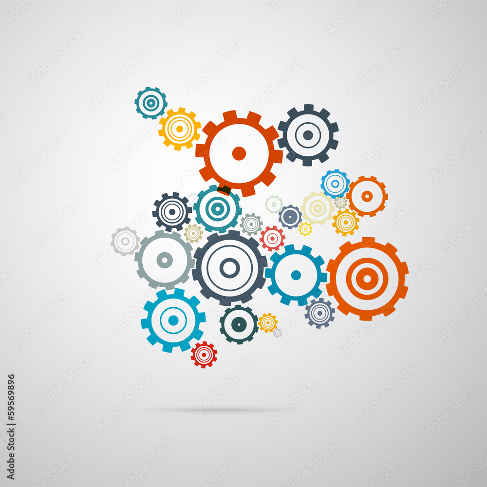 Poster abstract vector cogs - gears