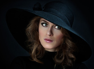 woman in elegant hat